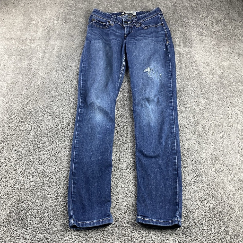 Levis Bold Curve Low‎ Rise Skinny Jeans Womens 1S 25x27 Blue Distressed Low Rise